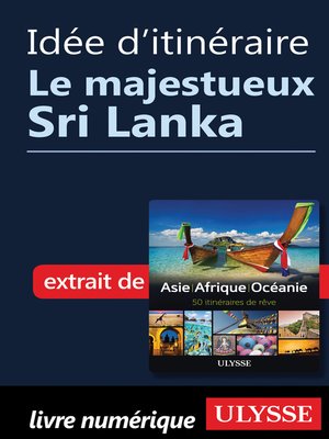 cover image of Idée d'itinéraire--Le majestueux Sri Lanka